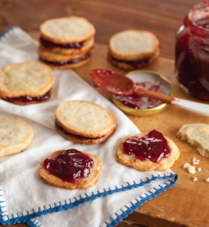 Blue-Cheese-Coins-with-Raspberry-Preserves