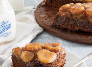 Chocolate-Peanut Butter-Banana Upside Down Cake Upside Down Cake