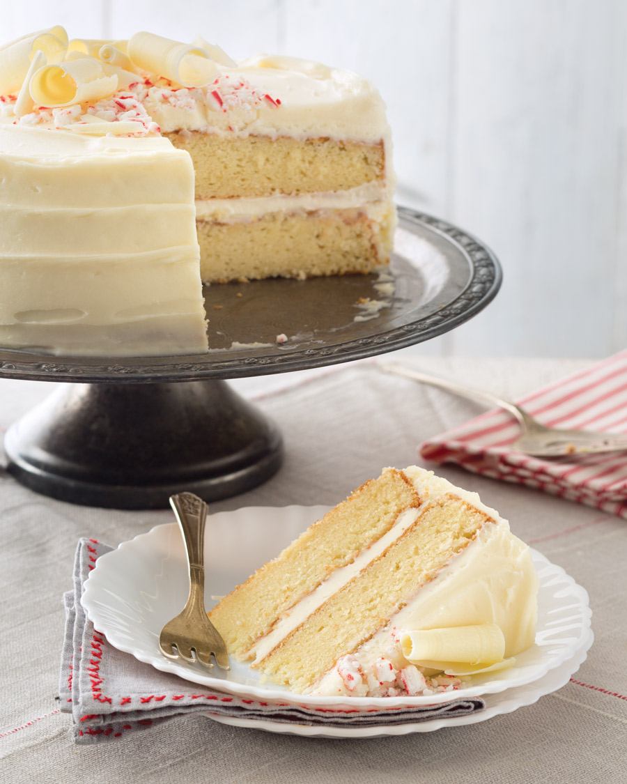 Vanilla Cake with White Chocolate-Peppermint Frosting - Taste of the South