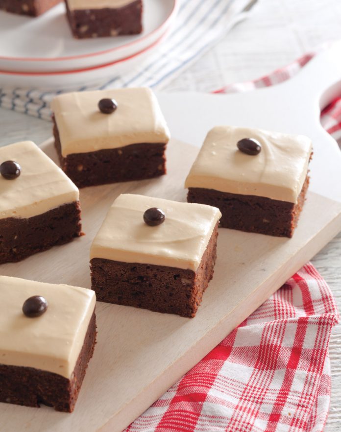 Brownies with Community® Coffee–Caramel Frosting