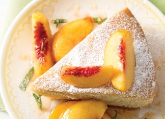 Christy Jordan’s Skillet Pound Cake with Peaches Skillet pound Cake with Peaches