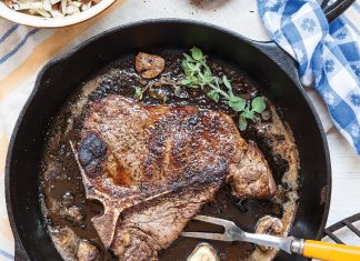 Skillet Steaks with Garlic Browned Butter Skillet Steaks with Garlic Browned Butter