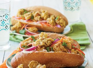 Oyster Po’ Boys with Carrot and Red Onion Slaw Oyster Po'Boys