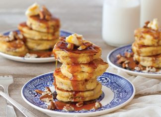 Silver Dollar Pecan-Cornmeal Pancakes Hot-off-the-Griddle Pancakes