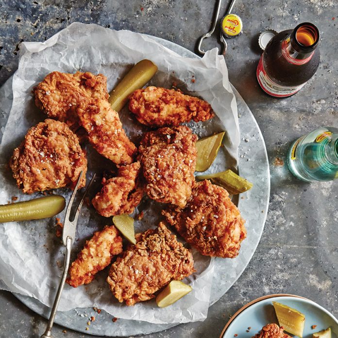 Pickle-Brined Fried Chicken with Sriracha Honey