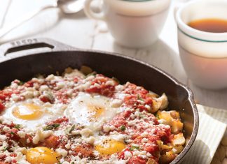 Skillet Fries with Sausage and Baked Eggs
