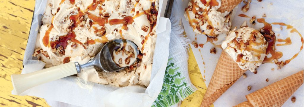 Buttery Cane Syrup Ice Cream Pecans