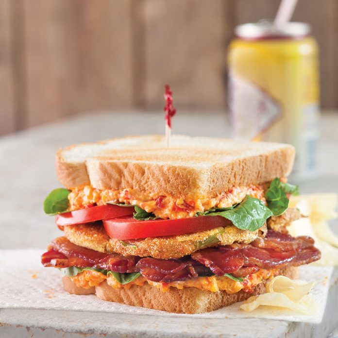 Fried Green Tomato and Pimiento Cheese BLT
