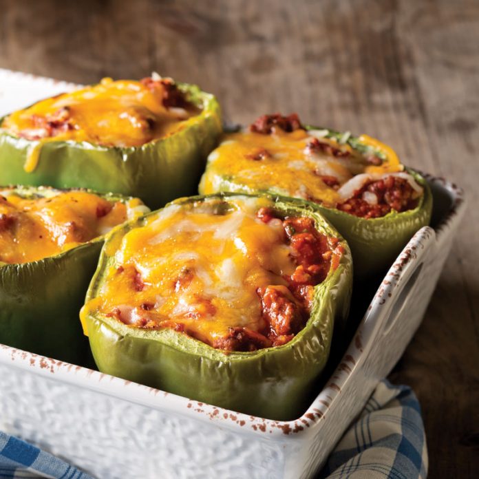 SpagLeftover878SW Stuffed Bell Peppers