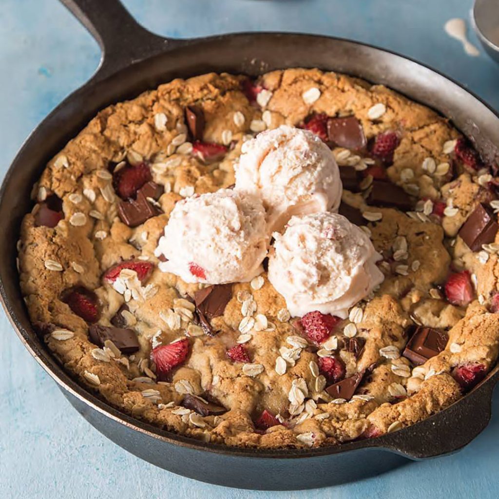 Strawberry-Chocolate Chunk Skillet Cookie
