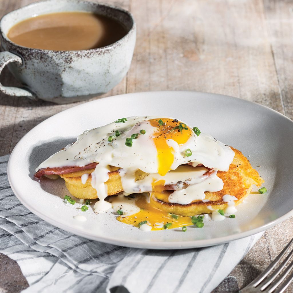 Hoecake Eggs Benedicts