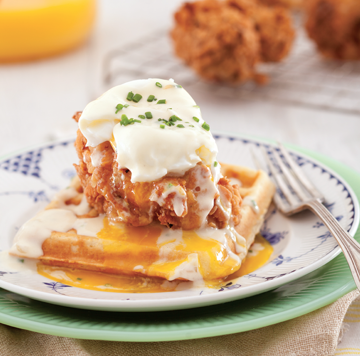 Chicken and Cornbread Waffles