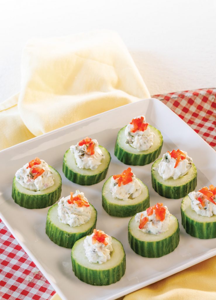 Cucumber Cups with Herbed Cheese