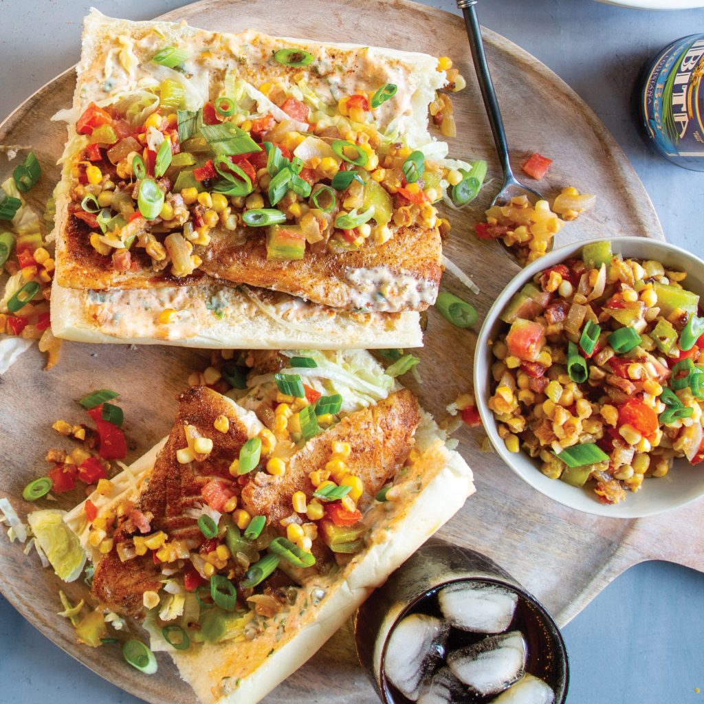 Slap Ya Mama: Grilled Amberjack Po' Boys with Maque Choux