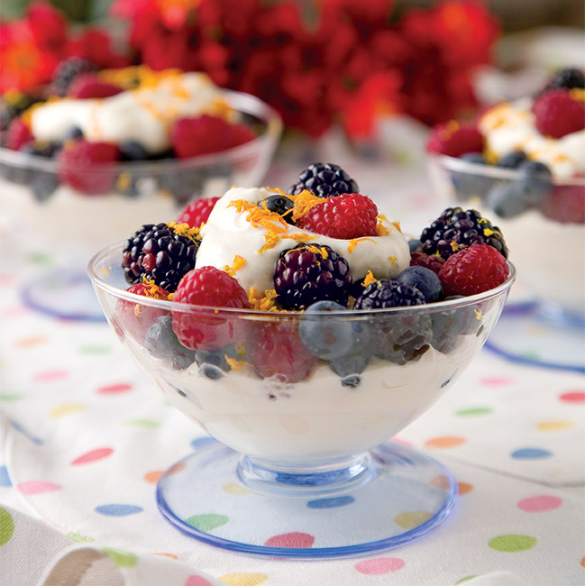 Sweet Tea Custard with Berries