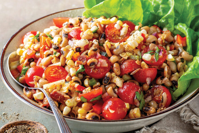 Black-Eyed Pea Salad with Smoky Sorghum Dressing.