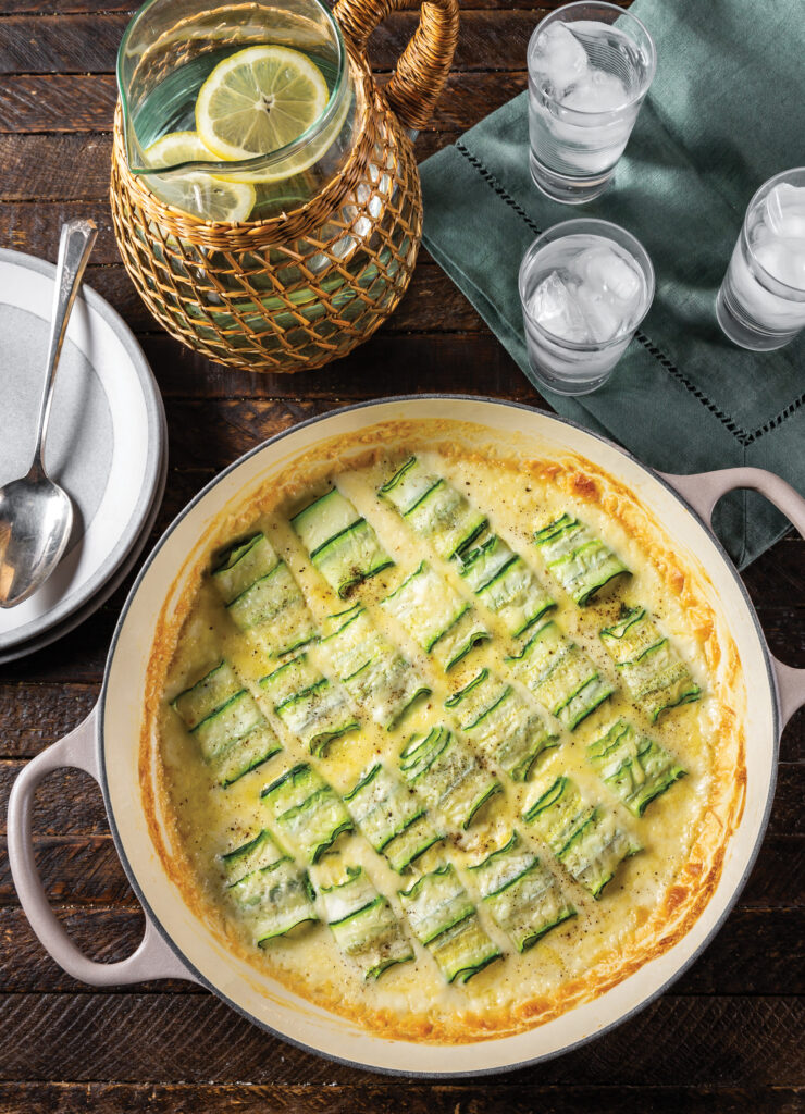 Stuffed Zucchini and Alfredo