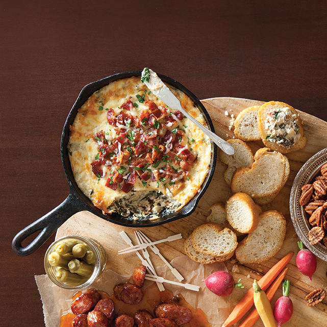 Cheesy Bacon and Turnip Green Dip