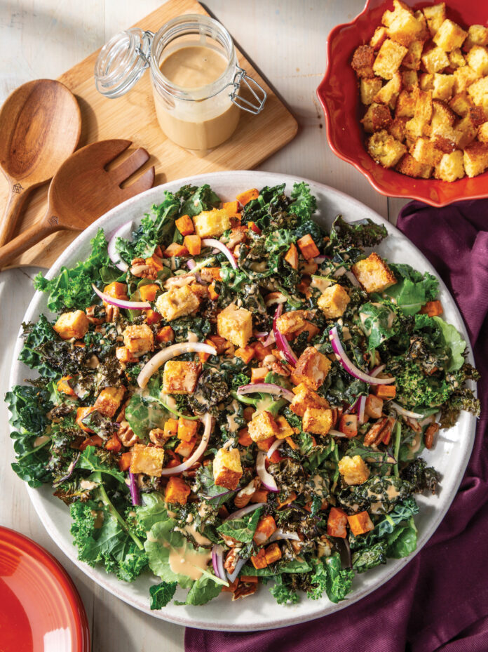 kalespsalad_0552 Crispy Kale Salad with Roasted Sweet Potatoes
