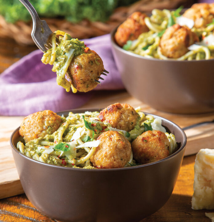 mustardgree_0592 Mustard Greens with Spaghetti and Chicken Meatballs