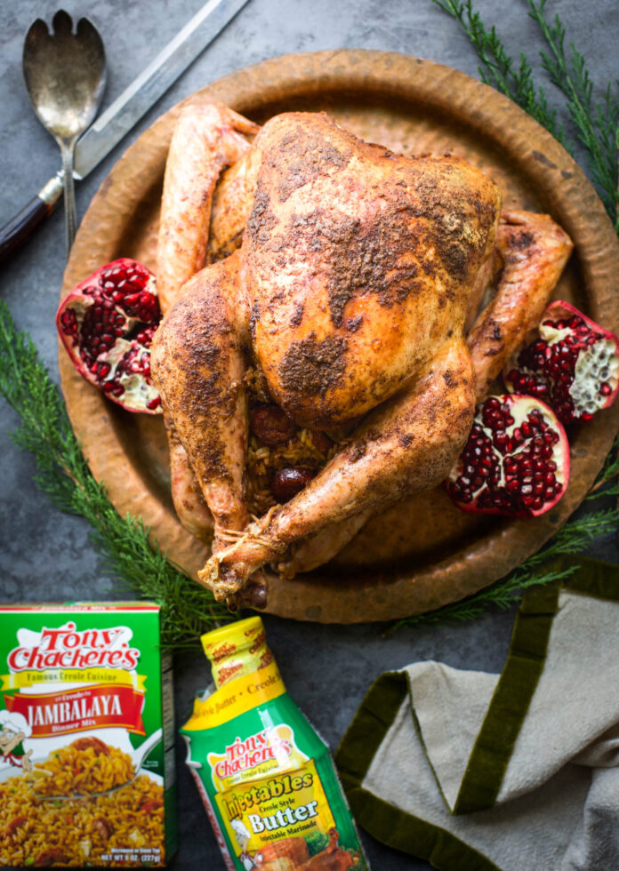 Cajun-Jambalaya-Stuffed-Roasted-Turkey-scaled Holiday Feast with Tony Chacere's