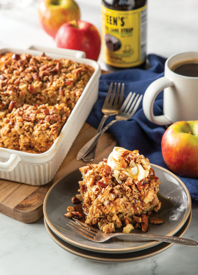 This apple, pecan, and date Baked Oatmeal is the coziest way to start your morning.