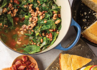 Greens and Black-Eyed Peas Perfect this Southern recipe for a hearty go-to side dish. Get your greens with a generous dose of Southern charm with this classic Greens and Black-Eyed Peas.