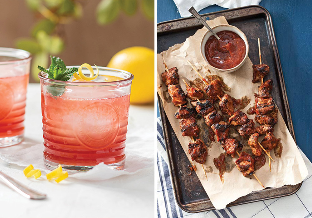 Louisville Smash Cocktail and Barbecue Marinated Pork Kabobs