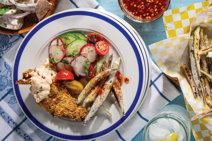 Crispy fried catfish is a Southern as it gets. Hand-battered and fried, it’s the main event of our spring Southern catfish fry, paired perfectly with our updated classic sides, a spicy tartar sauce, and, of course, sweet tea! 