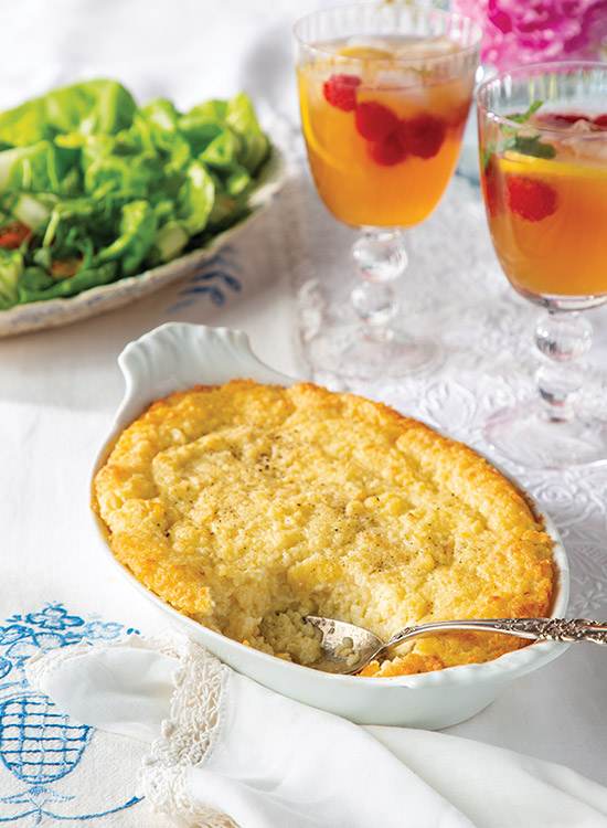 Our Grits Casserole is whipped up with crème fraîche and smoked Gouda cheese for a creamy, smoky finish that is sure to satisfy. This classic Southern side gets the total spa treatment.