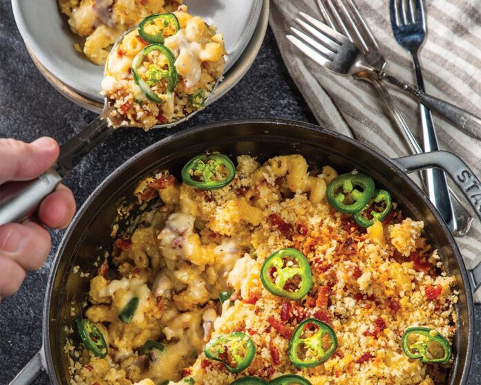 web-baconmac290_0612 Jalapeño-Bacon Mac and Cheese