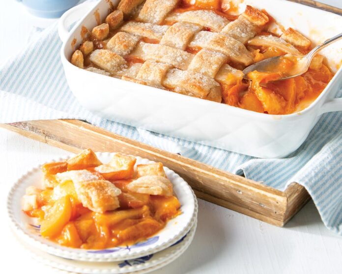 web-peachcobble_1382 Lattice Peach Cobbler