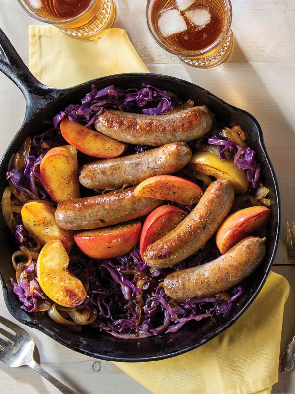 Sausage with Red Cabbage and Apples