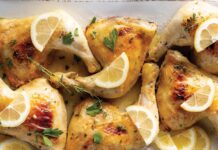 Honey-Lemon Chicken Quarters with Sticky Glaze Honey-Lemon Chicken Quarters with Sticky Glaze