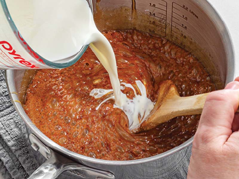 Making caramel mixture