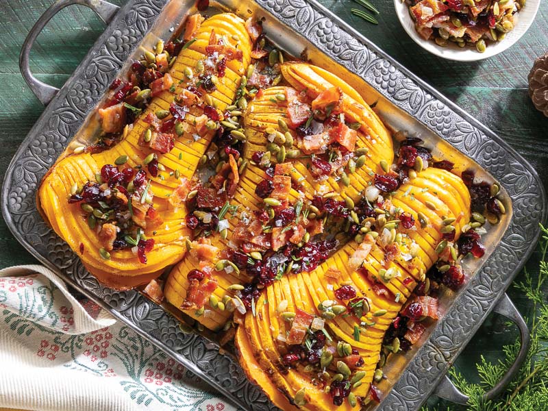Roasted Hasselback Butternut Squash