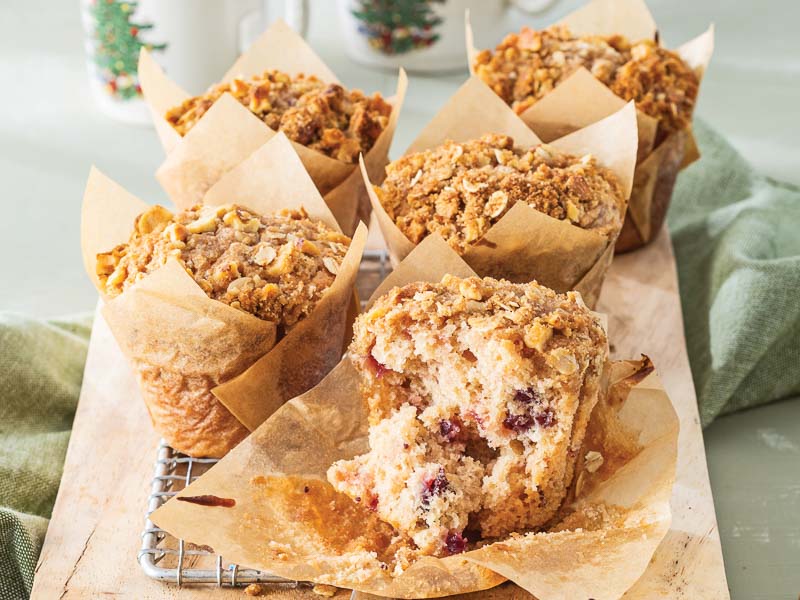 Walnut Streusel Cranberry Sauce Muffins