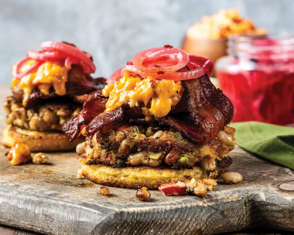Hoppin’ John Open-Faced Burgers