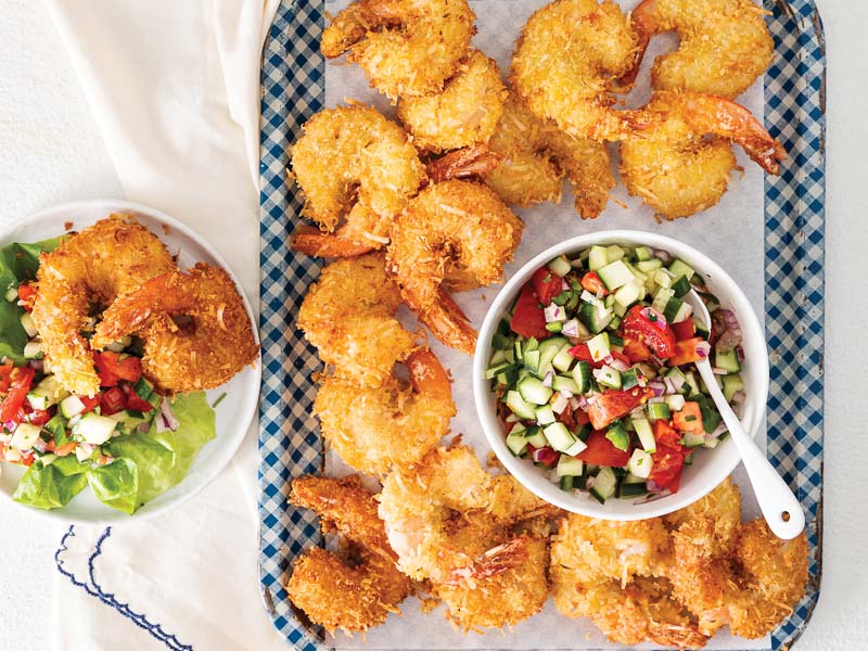 shrimp_003s_0822Web Coconut Shrimp with Cucumber Chopped Salad