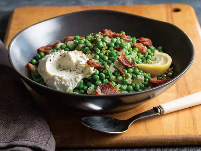 Peas with Bacon & Ricotta