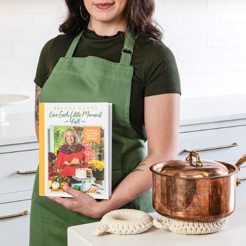 Mother's Day Bundle with green apron and Brenda book