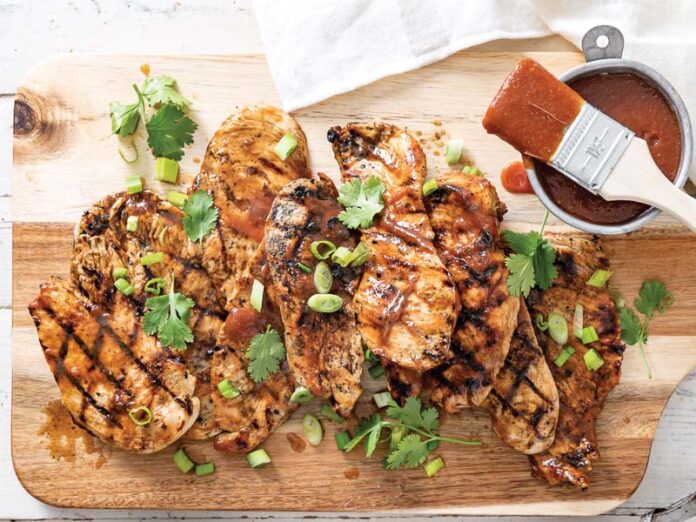 Grilled Chicken Cutlets with Apple Butter Barbecue Sauce
