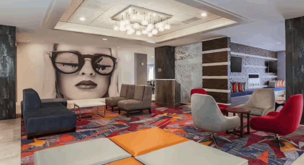 Lobby with art