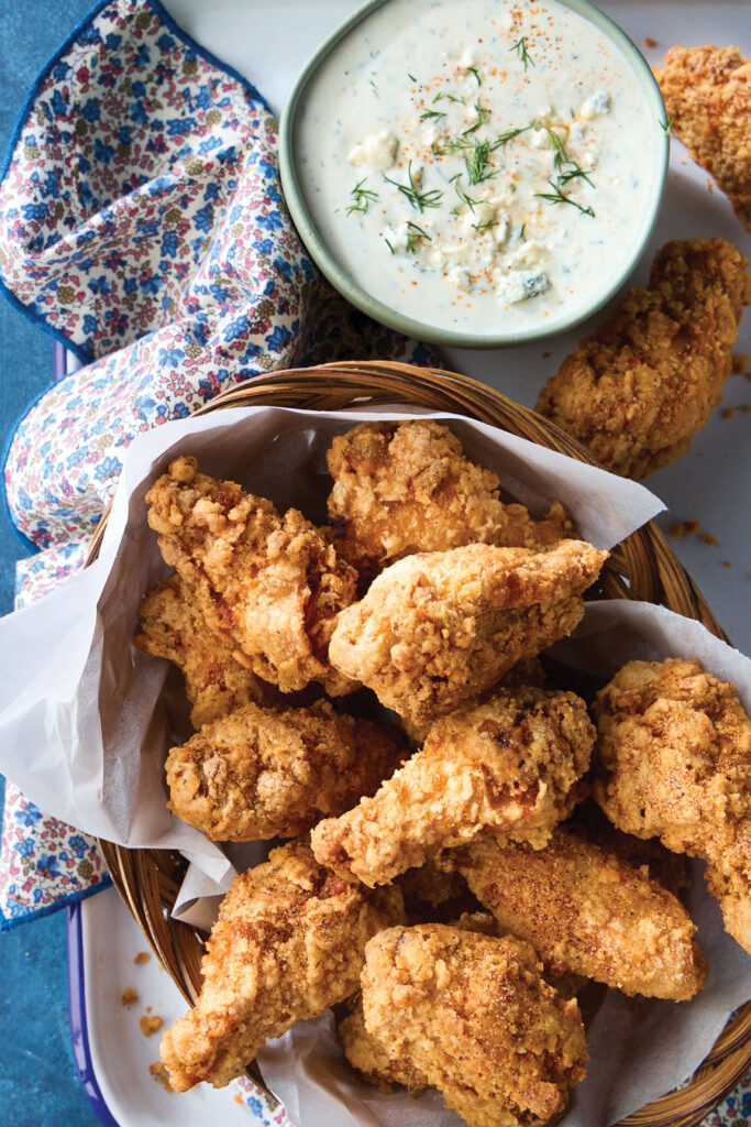 Creole Wings with Blue Cheese Sauce