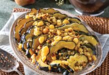 Baked Acorn Squash with Cornbread Topping Baked Acorn Squash