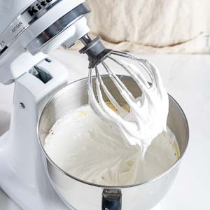 Egg white mixture after beating in mixer