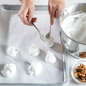 Spoon candy onto pan