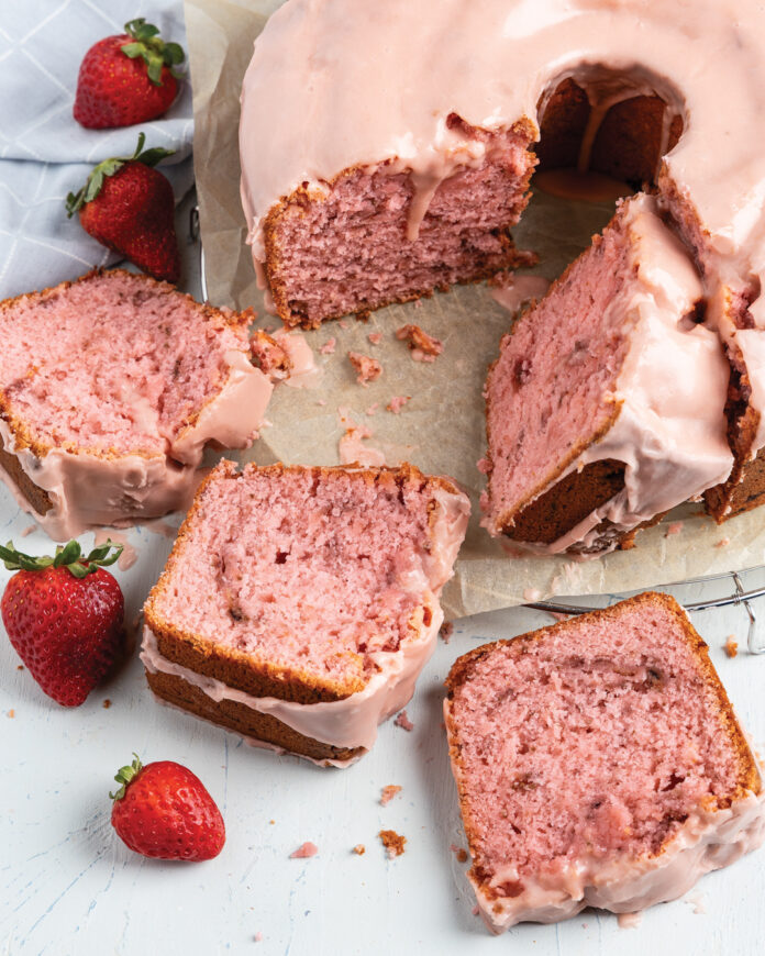 Roasted Strawberry Pound Cake