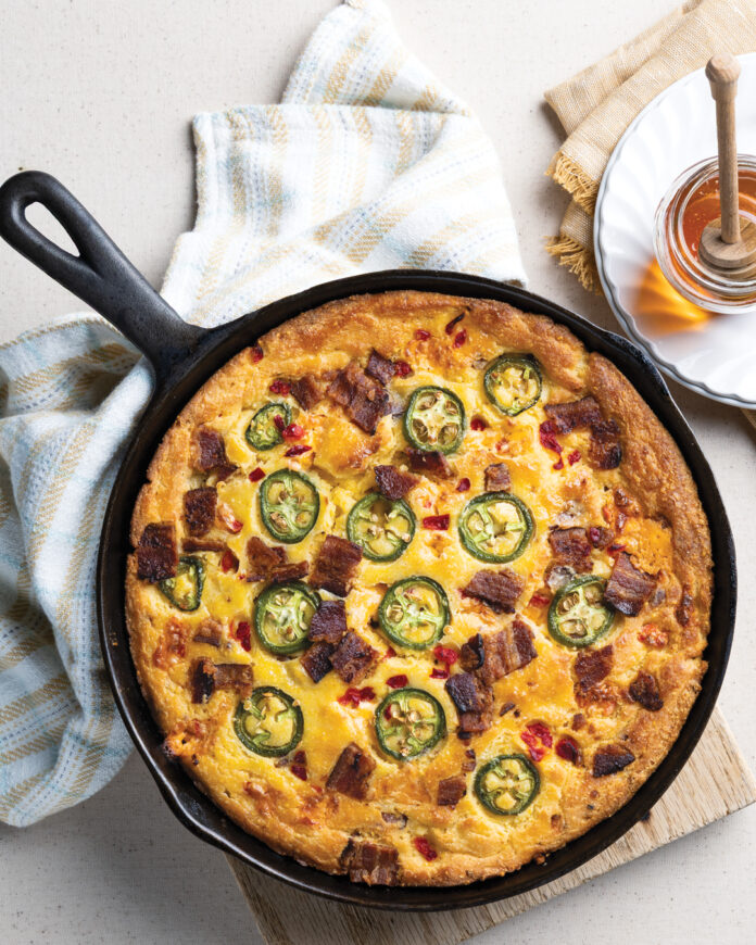 Pimiento Cheese, Bacon, and Jalapeño Cornbread
