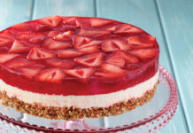 Strawberry Pretzel Salad Three-layer strawberry pretzel salad.